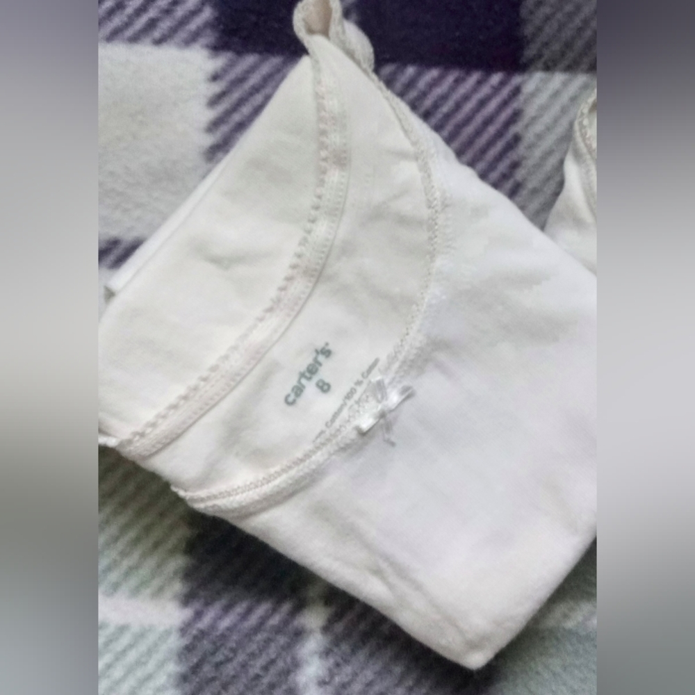 Girls White Cotton Sleeveless Tank Tops Set of 4 - 3 of Size 8 & 1 of Size 6/6X - Picture 6 of 8